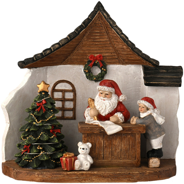 The Seasonal Gift Co Regal Tidings LED Santa's Grotto Scene Decoration 18cm - Size: 18 x 20 x 8cm - White - The Seasonal Gift Co. - Wilko - image 1