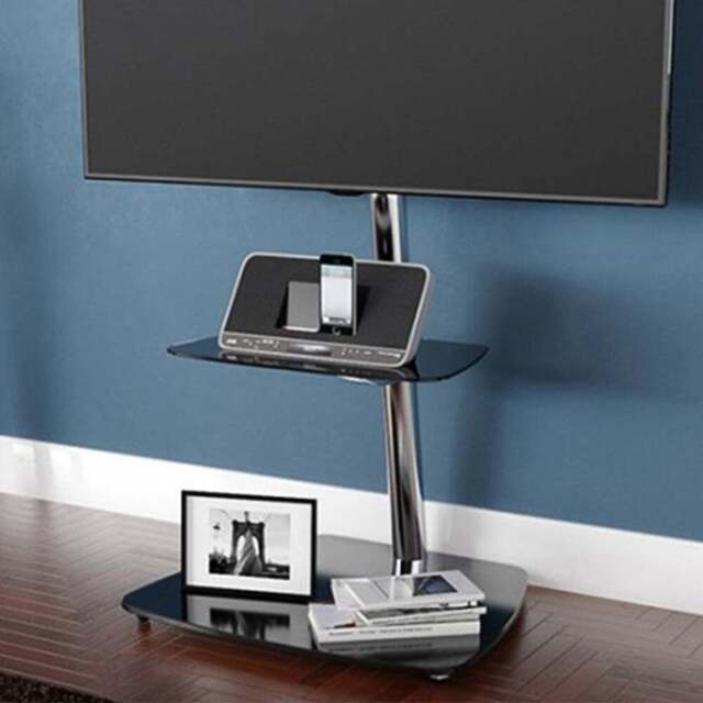 AVF Iseo Black Glass Pedestal TV Unit - Size: 56.9 x 60 x 121cm - Wilko - image 1