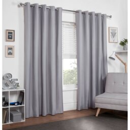 Grey Kids Blackout Eyelet Curtains 168cm - Size: W 168 x D 229cm - Wilko - thumbnail 3