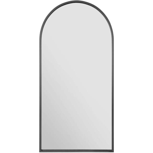 The Arcus Black Arched Leaner Wall Mirror 180 x 90cm - MirrorOutlet - Wilko - image 1