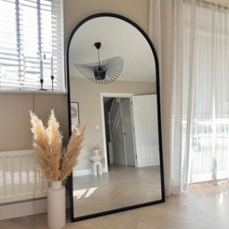 The Arcus Black Arched Leaner Wall Mirror 180 x 90cm - MirrorOutlet - Wilko - thumbnail 5