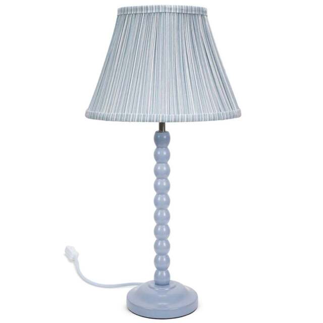 ValueLights Bobbins Blue Stripe Shade Powder Blue LED Table Lamp - Size: 52 x 27 x 27cm - Wilko - image 1