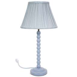 ValueLights Bobbins Blue Stripe Shade Powder Blue LED Table Lamp - Size: 52 x 27 x 27cm - Wilko - thumbnail 1