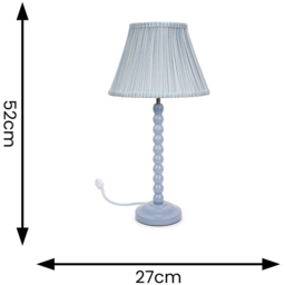 ValueLights Bobbins Blue Stripe Shade Powder Blue LED Table Lamp - Size: 52 x 27 x 27cm - Wilko - thumbnail 7