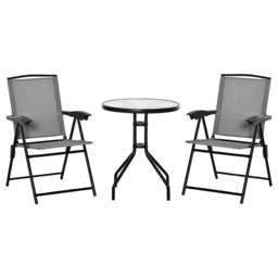 Outsunny 3 Piece Bistro Set Grey - Size: 2 Seater - Wilko - thumbnail 3