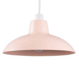 ValueLights Civic Metro Style Dusky Pink Metal Retro Pendant Light Shade - Size: 12 x 28.8 x 28.8cm - Wilko