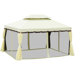 Outsunny 4 x 3m Cream Canopy Pavilion Patio Gazebo Tent with Sides - Size: 270 x 390 x 290cm - Wilko - thumbnail 5