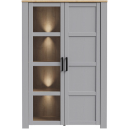 Florence Bohol 2 Door Riviera Oak and Grey Oak LED Display Cabinet - Furniture To Go - Wilko - thumbnail 6