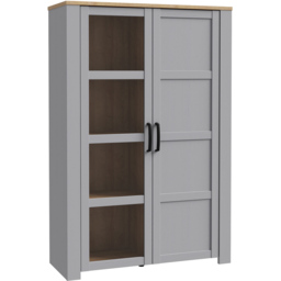 Florence Bohol 2 Door Riviera Oak and Grey Oak LED Display Cabinet - Furniture To Go - Wilko - thumbnail 3