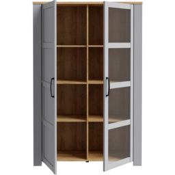 Florence Bohol 2 Door Riviera Oak and Grey Oak LED Display Cabinet - Furniture To Go - Wilko - thumbnail 5