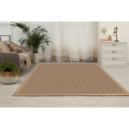 Eselle Jute Effect Herringbone Rug 200 x 290cm - Brown - Wilko - thumbnail 3