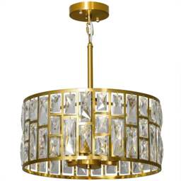 HOMCOM Modern Crystal Chandelier Mount Ceiling Light - Size: 28 x 44 x 44cm - Gold Tone - Wilko - thumbnail 1