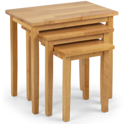 Julian Bowen Cleo Natural Oak Finish Nest of Tables Set of 3 - Size: 33 x 48 x 46cm - Wood - Wilko - thumbnail 3