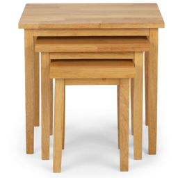 Julian Bowen Cleo Natural Oak Finish Nest of Tables Set of 3 - Size: 33 x 48 x 46cm - Wood - Wilko - thumbnail 4