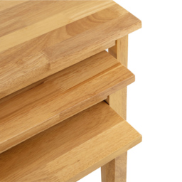 Julian Bowen Cleo Natural Oak Finish Nest of Tables Set of 3 - Size: 33 x 48 x 46cm - Wood - Wilko - thumbnail 5