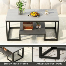 Alivio Single Shelf Grey Modern Industrial Coffee Table - Size: 50 x 48 x 100cm - Wilko - thumbnail 7