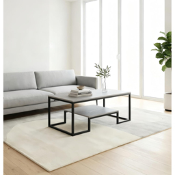 Alivio Single Shelf Grey Modern Industrial Coffee Table - Size: 50 x 48 x 100cm - Wilko - thumbnail 4