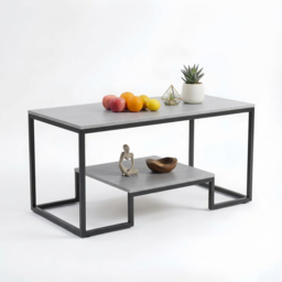 Alivio Single Shelf Grey Modern Industrial Coffee Table - Size: 50 x 48 x 100cm - Wilko - thumbnail 3
