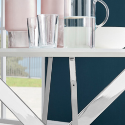 Furniturebox Arona 4 Seater Round Dining Table White High Gloss and Silver - Wilko - thumbnail 4