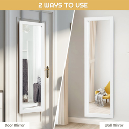 Costway White Full Body Wall Mounted Dressing Mirror - Size: 132 x 44 x 9cm - Wilko - thumbnail 6