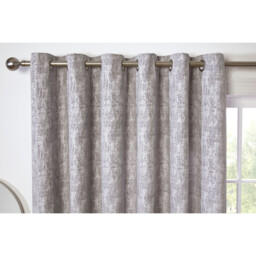 Amara Chenille Eyelet Curtain - Silver/168cm/137cm - Size: W 66 x D 54cm - Divante - Wilko - thumbnail 4