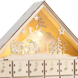 Living and Home Christmas DIY Deer Advent Calendar with Lights - Size: 5 x 30 x 38cm - Brown - Wilko - thumbnail 6