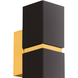 EGLO Passa LED Black and Gold Wall Light - Size: 5.5 x 8.5 x 17.0cm - Wilko - thumbnail 4