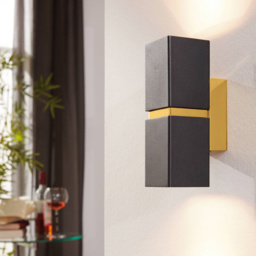 EGLO Passa LED Black and Gold Wall Light - Size: 5.5 x 8.5 x 17.0cm - Wilko - thumbnail 3
