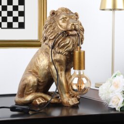 Lion Bulb Table Lamp Gold - Wilko - thumbnail 3