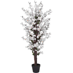 Leaf White Blossom Artificial Tree Plant in Plastic Pot 4ft - Size: 120 x 40 x 40cm - Wilko - thumbnail 1