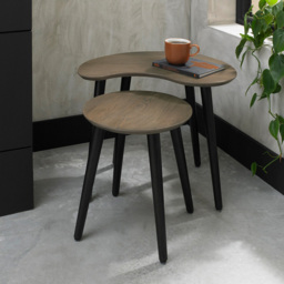 Bentley Designs Vintage Weathered Oak Nesting Tables Set of 2 - Size: 45 x 57 x 40cm - Brown - Wilko - thumbnail 5