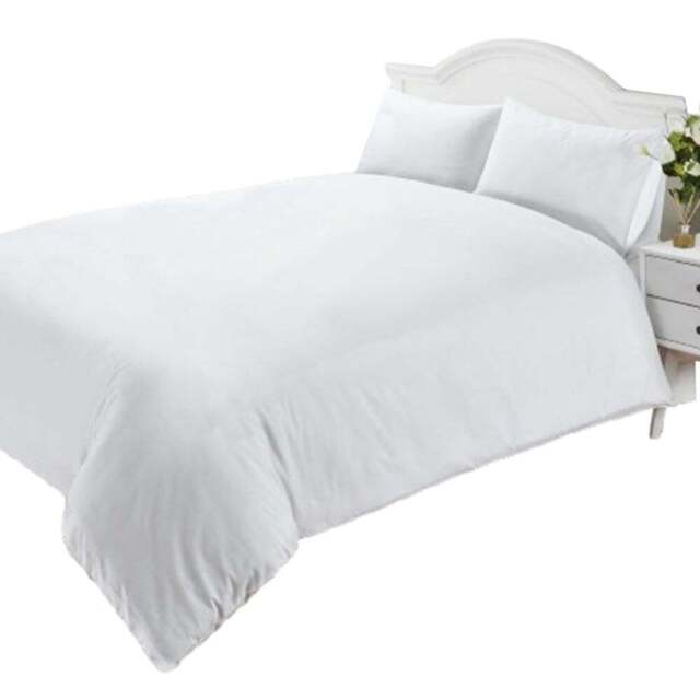 Rapport Home Double White 400 Thread Count Cotton Percale Quilt Cover - Wilko - image 1