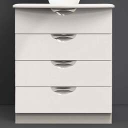Crowndale Camden 4 Drawer Kashmir Gloss Chest of Drawers - Cream - Wilko - thumbnail 1
