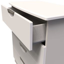 Crowndale Camden 4 Drawer Kashmir Gloss Chest of Drawers - Cream - Wilko - thumbnail 7