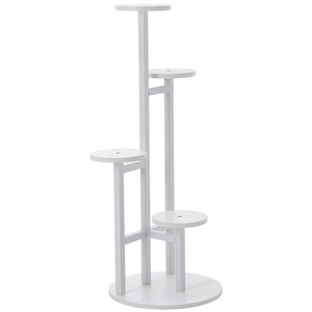 Living and Home Tiered White Flower Plant Display Stand - Size: 100 x 46 x 46cm - Wilko - image 1