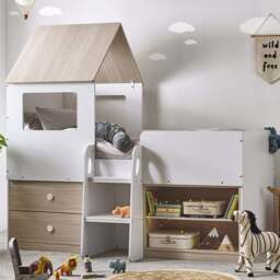 Julian Bowen Orpheus Pale Wood and White Mid Sleeper with Storage - Size: Single - Wilko - thumbnail 1