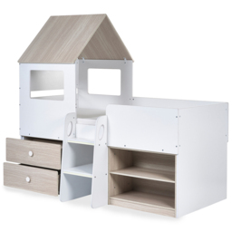 Julian Bowen Orpheus Pale Wood and White Mid Sleeper with Storage - Size: Single - Wilko - thumbnail 4