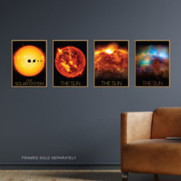 Artery8 Solar System Planets Size Comparison Wall Art Print 30 x 41cm 4 Pack - Size: 40.5 x 30.5 x 0.3cm - Multi - Wilko - thumbnail 3