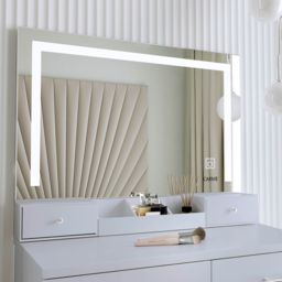 CARME Home Sophia 4 Drawer Grey Dressing Table Set with LED Mirror - Size: 38 x 67 x 91cm - Wilko - thumbnail 5
