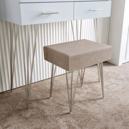 CARME Home Sophia 4 Drawer Grey Dressing Table Set with LED Mirror - Size: 38 x 67 x 91cm - Wilko - thumbnail 6