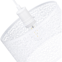 Happy Homewares Moroccan Style Ornate White Gloss Metal Pendant Shade - Size: 15 x 25 x 25cm - Wilko - thumbnail 6