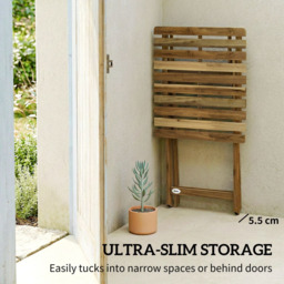 Outsunny Natural Wood Foldable Garden Coffee Table - Size: 73 x 62 x 60cm - Natural wood finish - Wilko - thumbnail 6