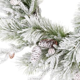 Frosted Pinecone Wreath - Green - Wilko - thumbnail 3