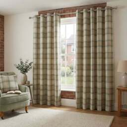 Divante Hatfield Green Check Blackout Curtains 229cm - Size: W 228 x D 228cm - Wilko - thumbnail 6