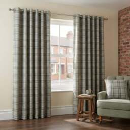 Divante Hatfield Green Check Blackout Curtains 229cm - Size: W 228 x D 228cm - Wilko - thumbnail 7