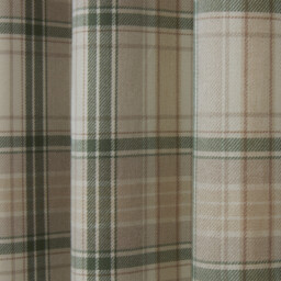 Divante Hatfield Green Check Blackout Curtains 229cm - Size: W 228 x D 228cm - Wilko - thumbnail 3