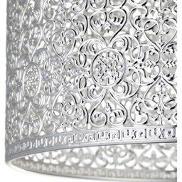 Happy Homewares Moroccan Style Ornate Shiny Silver Metal Pendant Shade - Size: 15 x 25 x 25cm - Wilko - thumbnail 4