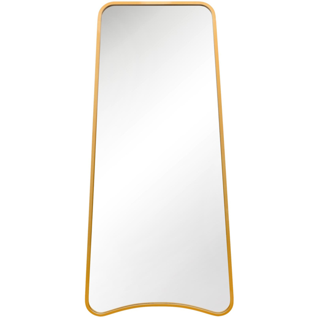 MirrorOutlet The Coartans Gold Metal Trapezoid Outdoor Garden Wall Mirror 200 x 85cm - Size: 200 x 95 x 3cm - Wilko - image 1