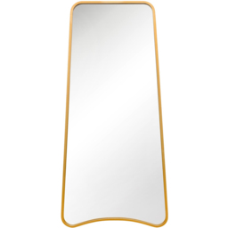 MirrorOutlet The Coartans Gold Metal Trapezoid Outdoor Garden Wall Mirror 200 x 85cm - Size: 200 x 95 x 3cm - Wilko - thumbnail 1