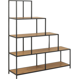 Florence Seaford 4 Shelf Black and Oak Bookcase - Furniture To Go - Wilko - thumbnail 3